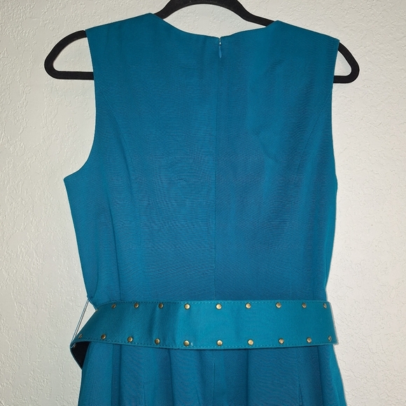 Peter Nygard Turquoise Belted Fit & Flare Dress Size 12 See Description - Picture 11 of 16